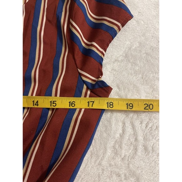 Charlotte Russe Women’s Burgundy Striped Jumpsuit Romper Size Medium Open Back - Picture 11 of 13